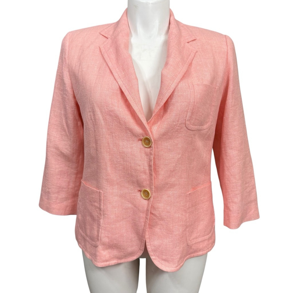 Talbots Pink Linen Blend Blazer Size 14